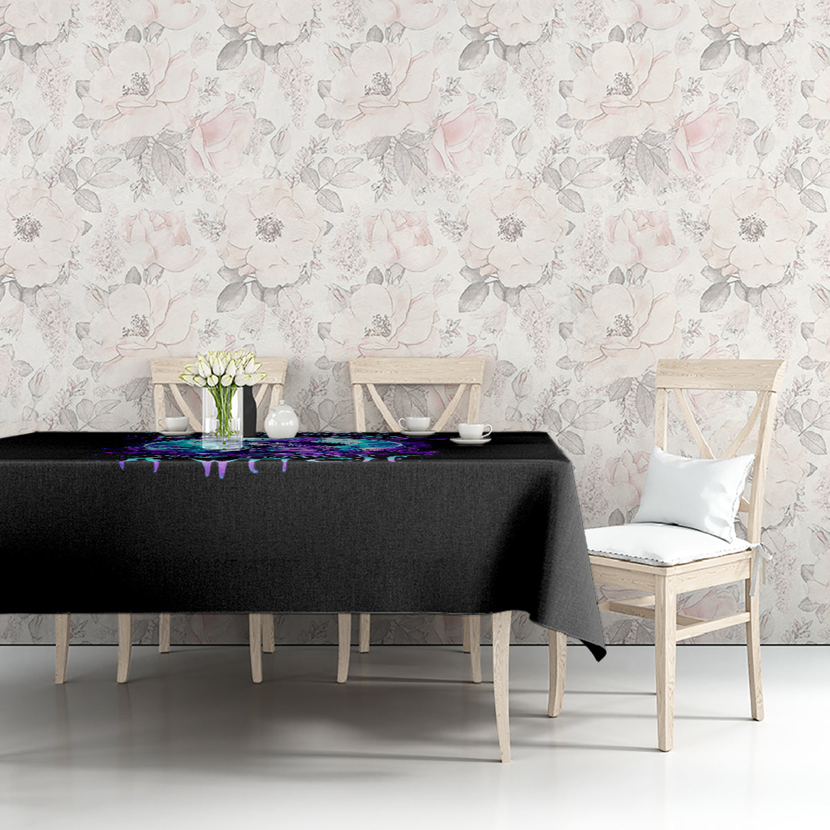 Witch Skull Tablecloth My Mother Didn't Raise A Princess She Trained A Witch - Wonder Print Shop
