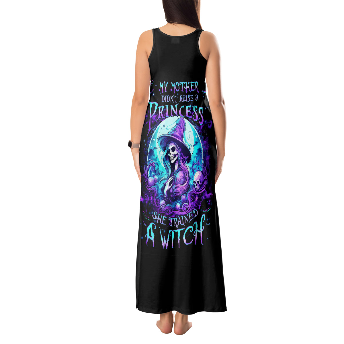 Witch Skull Tank Maxi Dress My Mother Didn't Raise A Princess She Trained A Witch - Wonder Print Shop