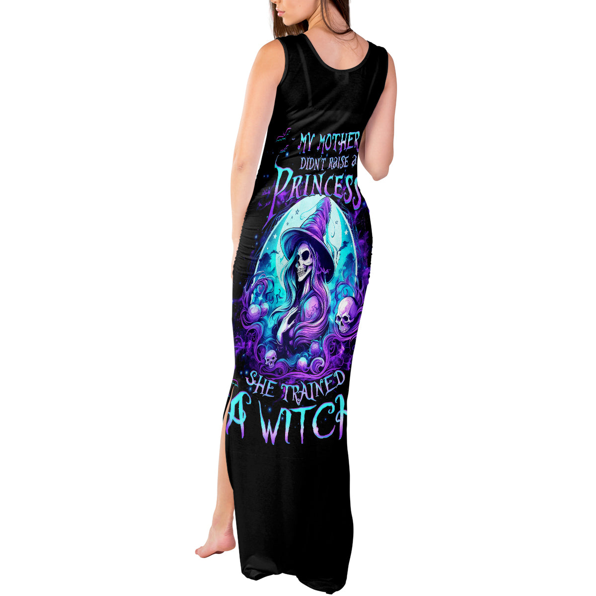 Witch Skull Tank Maxi Dress My Mother Didn't Raise A Princess She Trained A Witch - Wonder Print Shop