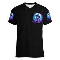 Witch Skull Women V Neck T Shirt My Mother Didn't Raise A Princess She Trained A Witch - Wonder Print Shop