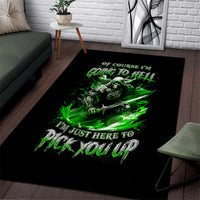 Warrior Skull Area Rug Of Course I'm Going To Hell Just Pick You Up - Wonder Print Shop