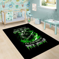 Warrior Skull Area Rug Of Course I'm Going To Hell Just Pick You Up - Wonder Print Shop