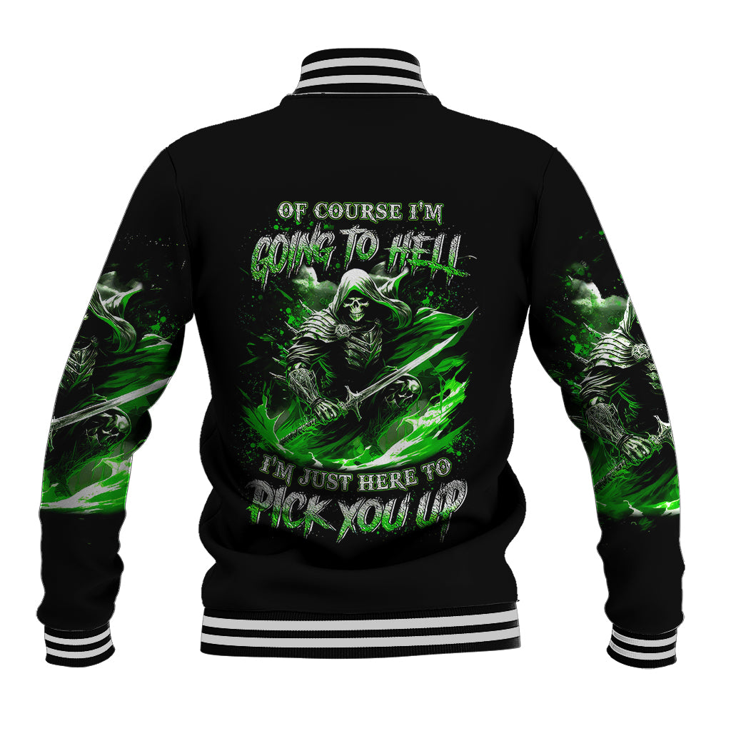 Warrior Skull Baseball Jacket Of Course I'm Going To Hell Just Pick You Up - Wonder Print Shop