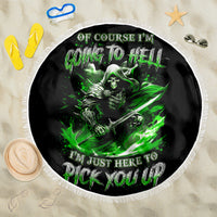 Warrior Skull Beach Blanket Of Course I'm Going To Hell Just Pick You Up - Wonder Print Shop