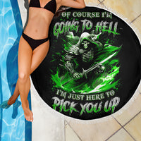 Warrior Skull Beach Blanket Of Course I'm Going To Hell Just Pick You Up - Wonder Print Shop