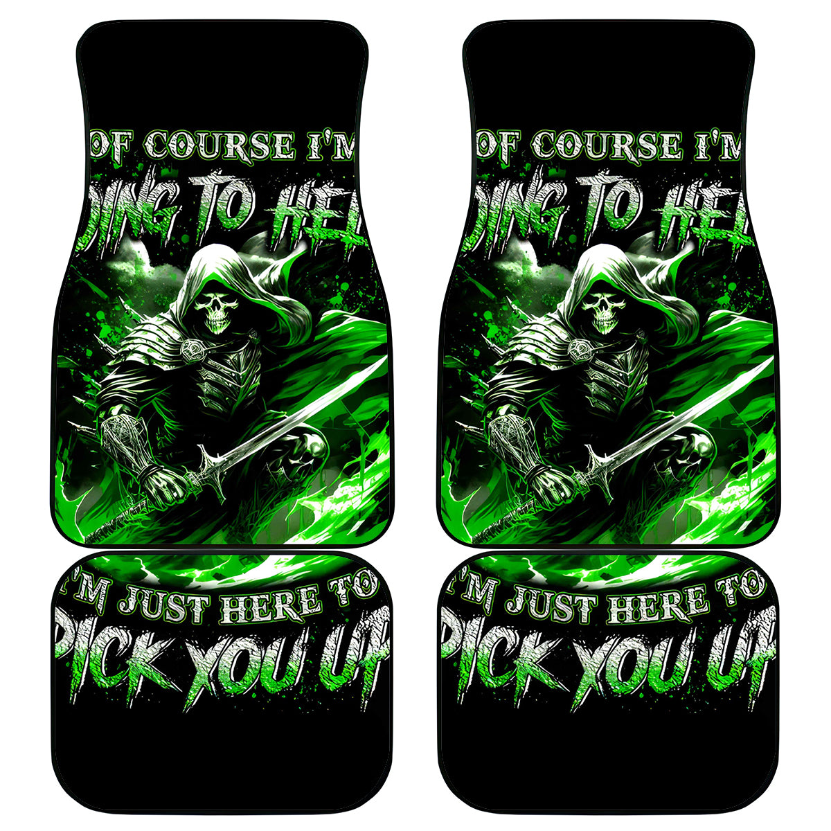 Warrior Skull Car Mats Of Course I'm Going To Hell Just Pick You Up - Wonder Print Shop