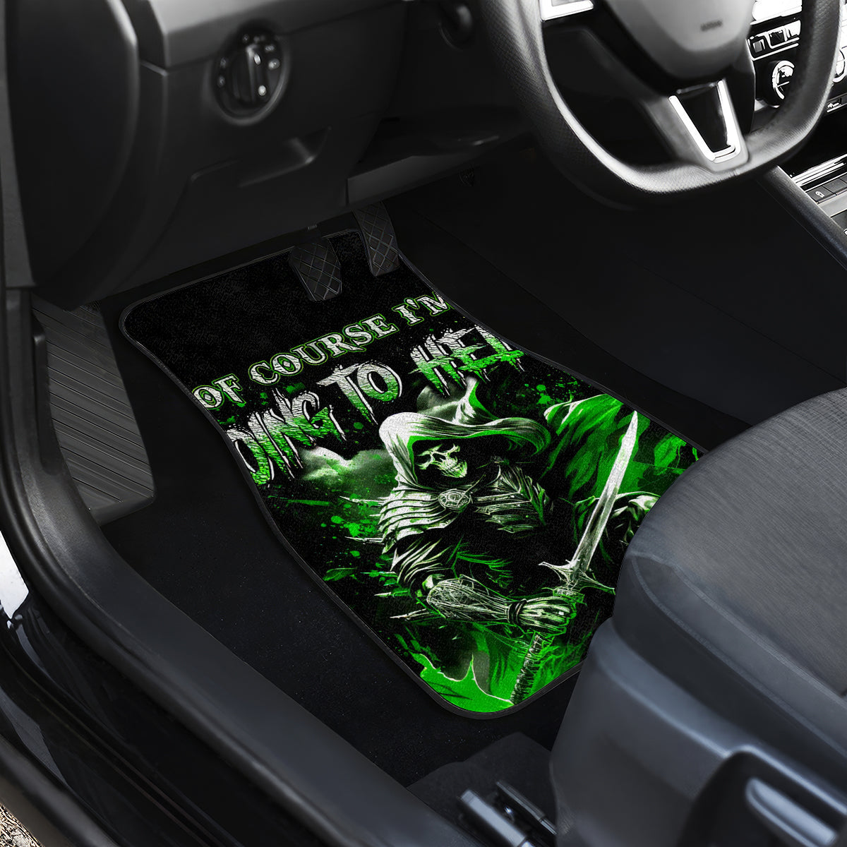 Warrior Skull Car Mats Of Course I'm Going To Hell Just Pick You Up - Wonder Print Shop