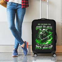 Warrior Skull Luggage Cover Of Course I'm Going To Hell Just Pick You Up - Wonder Print Shop