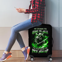 Warrior Skull Luggage Cover Of Course I'm Going To Hell Just Pick You Up - Wonder Print Shop