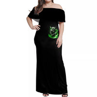 Warrior Skull Off Shoulder Maxi Dress Of Course I'm Going To Hell Just Pick You Up - Wonder Print Shop