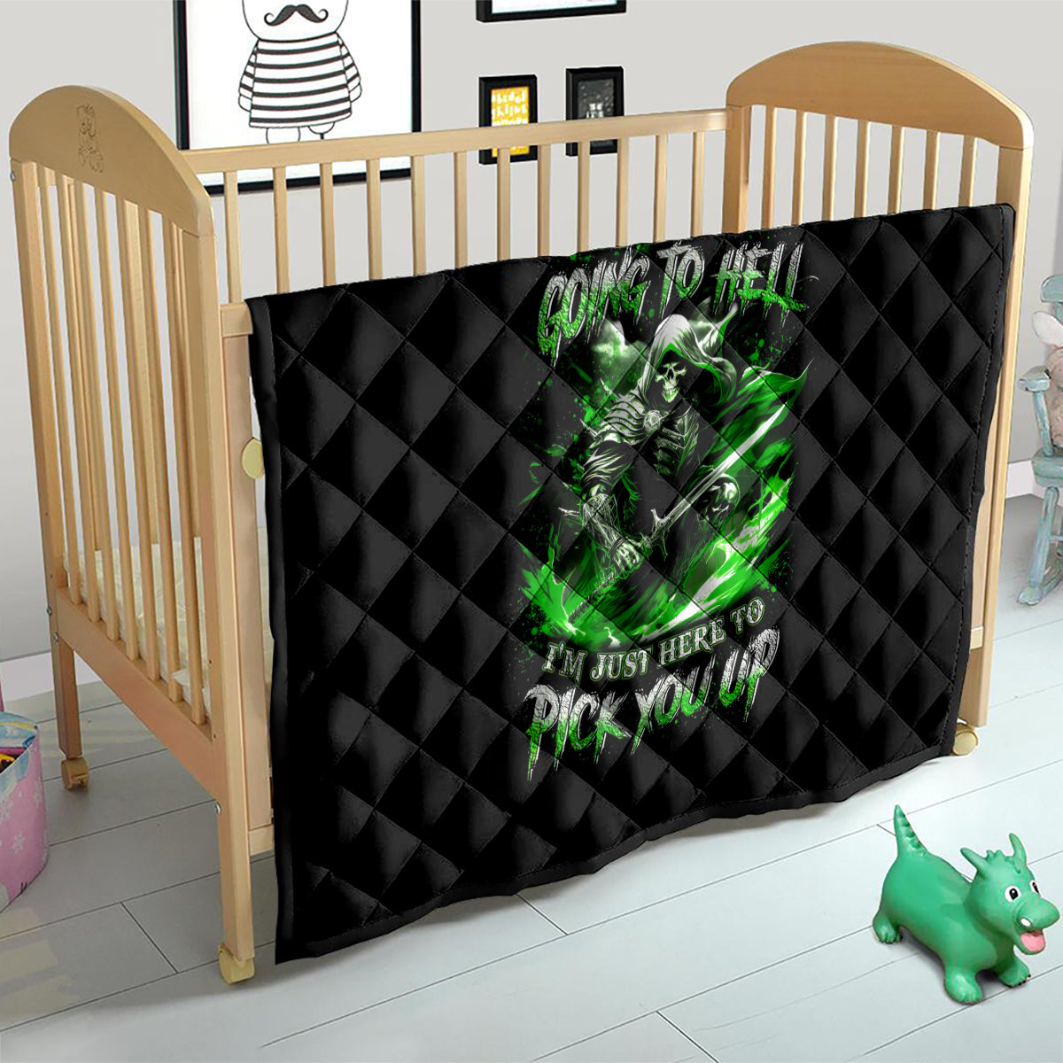 Warrior Skull Quilt Of Course I'm Going To Hell Just Pick You Up - Wonder Print Shop