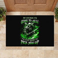 Warrior Skull Rubber Doormat Of Course I'm Going To Hell Just Pick You Up - Wonder Print Shop