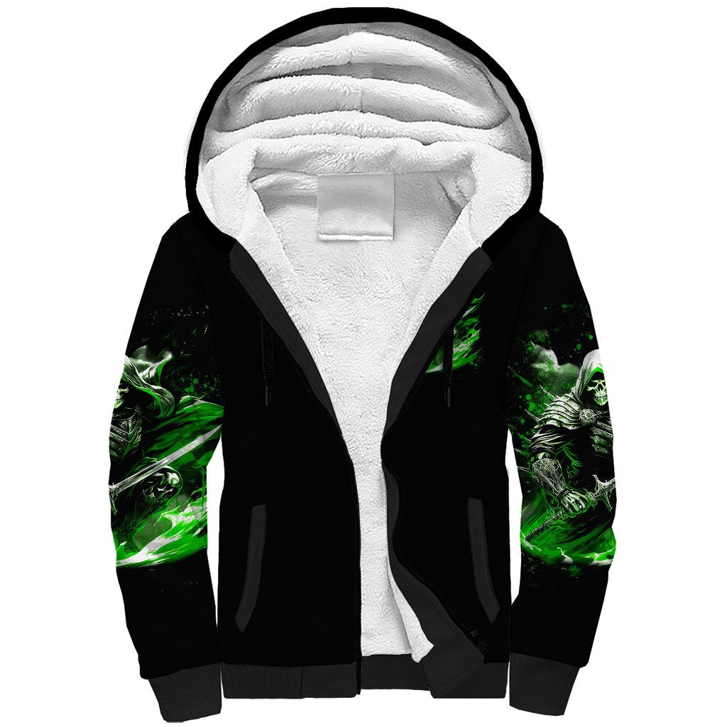 Warrior Skull Sherpa Hoodie Of Course I'm Going To Hell Just Pick You Up - Wonder Print Shop