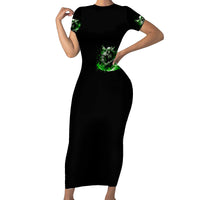 Warrior Skull Short Sleeve Bodycon Dress Of Course I'm Going To Hell Just Pick You Up - Wonder Print Shop