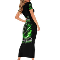Warrior Skull Short Sleeve Bodycon Dress Of Course I'm Going To Hell Just Pick You Up - Wonder Print Shop
