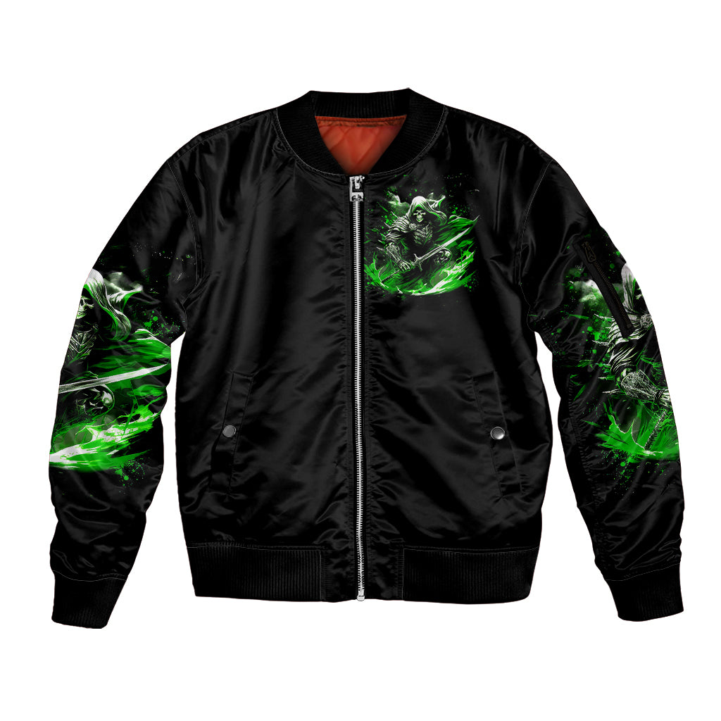 Warrior Skull Sleeve Zip Bomber Jacket Of Course I'm Going To Hell Just Pick You Up - Wonder Print Shop