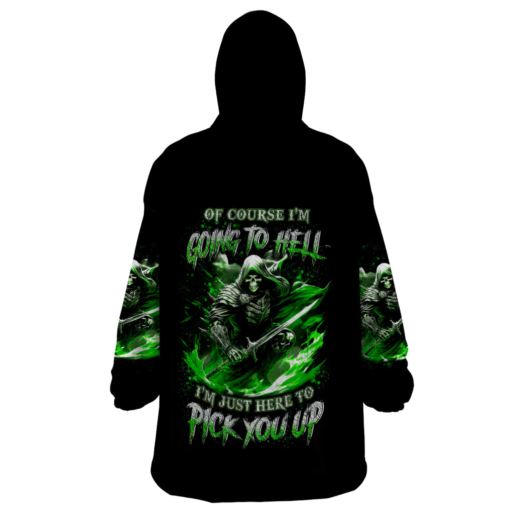 Warrior Skull Wearable Blanket Hoodie Of Course I'm Going To Hell Just Pick You Up - Wonder Print Shop