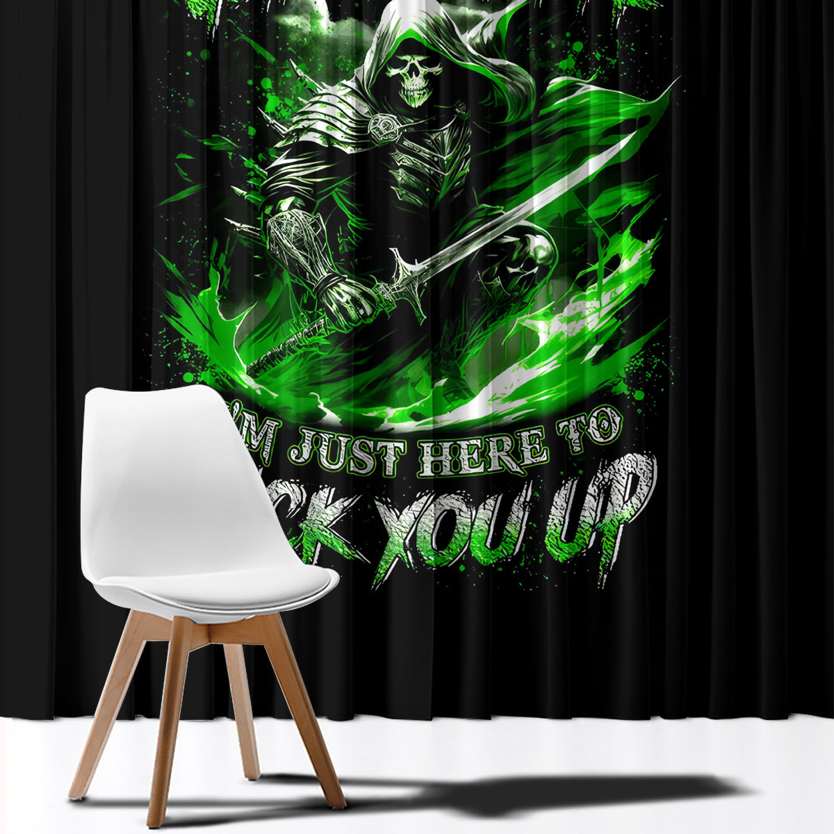Warrior Skull Window Curtain Of Course I'm Going To Hell Just Pick You Up - Wonder Print Shop