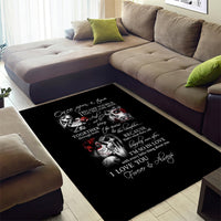 Love Skull Area Rug Once Upon A Time I Love You Forever And Always - Wonder Print Shop