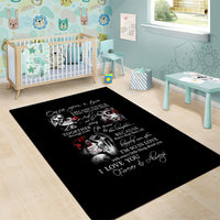 Love Skull Area Rug Once Upon A Time I Love You Forever And Always - Wonder Print Shop