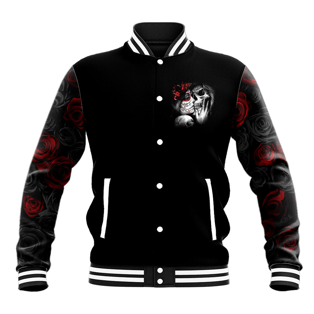 Love Skull Baseball Jacket Once Upon A Time I Love You Forever And Always - Wonder Print Shop