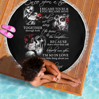 Love Skull Beach Blanket Once Upon A Time I Love You Forever And Always - Wonder Print Shop
