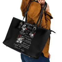 Love Skull Leather Tote Bag Once Upon A Time I Love You Forever And Always - Wonder Print Shop