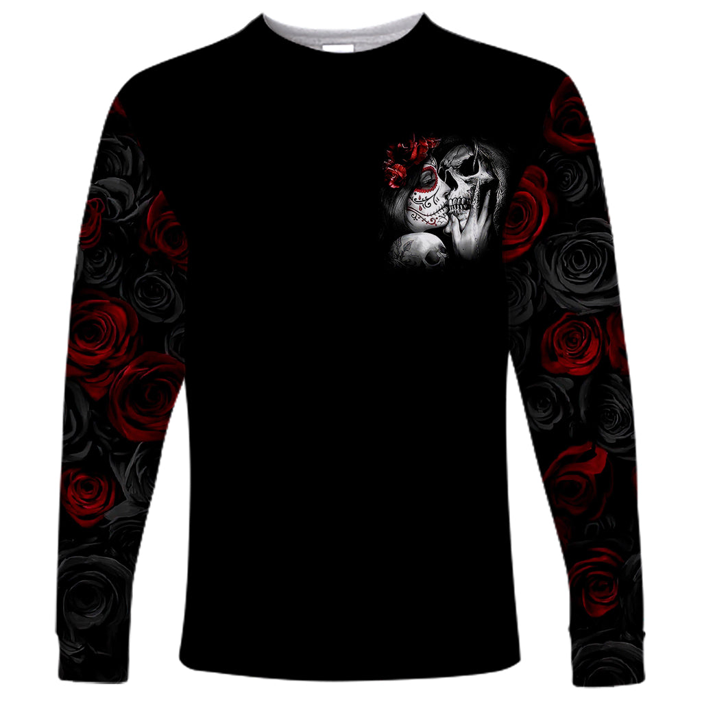 Love Skull Long Sleeve Shirt Once Upon A Time I Love You Forever And Always - Wonder Print Shop