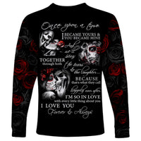 Love Skull Long Sleeve Shirt Once Upon A Time I Love You Forever And Always - Wonder Print Shop