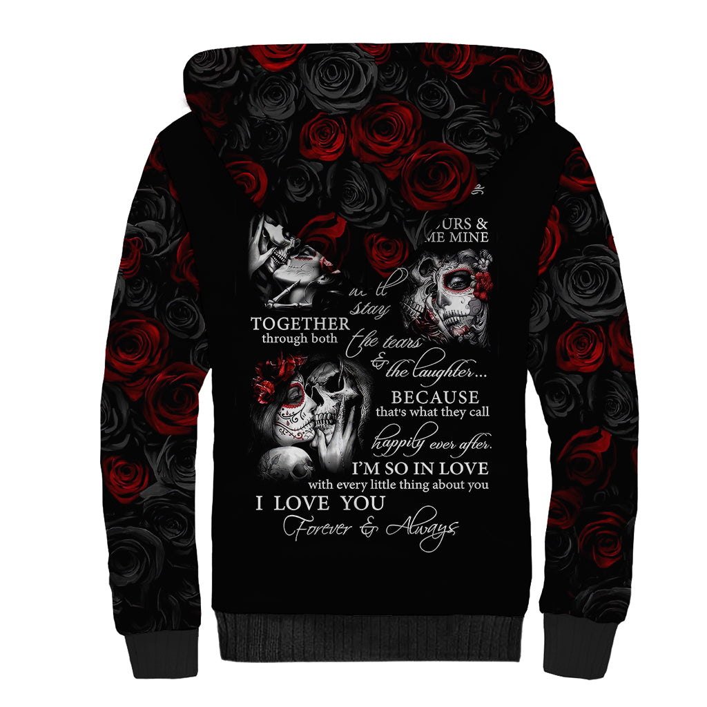 Love Skull Sherpa Hoodie Once Upon A Time I Love You Forever And Always - Wonder Print Shop