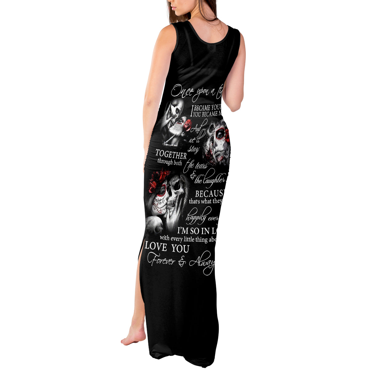 Love Skull Tank Maxi Dress Once Upon A Time I Love You Forever And Always - Wonder Print Shop