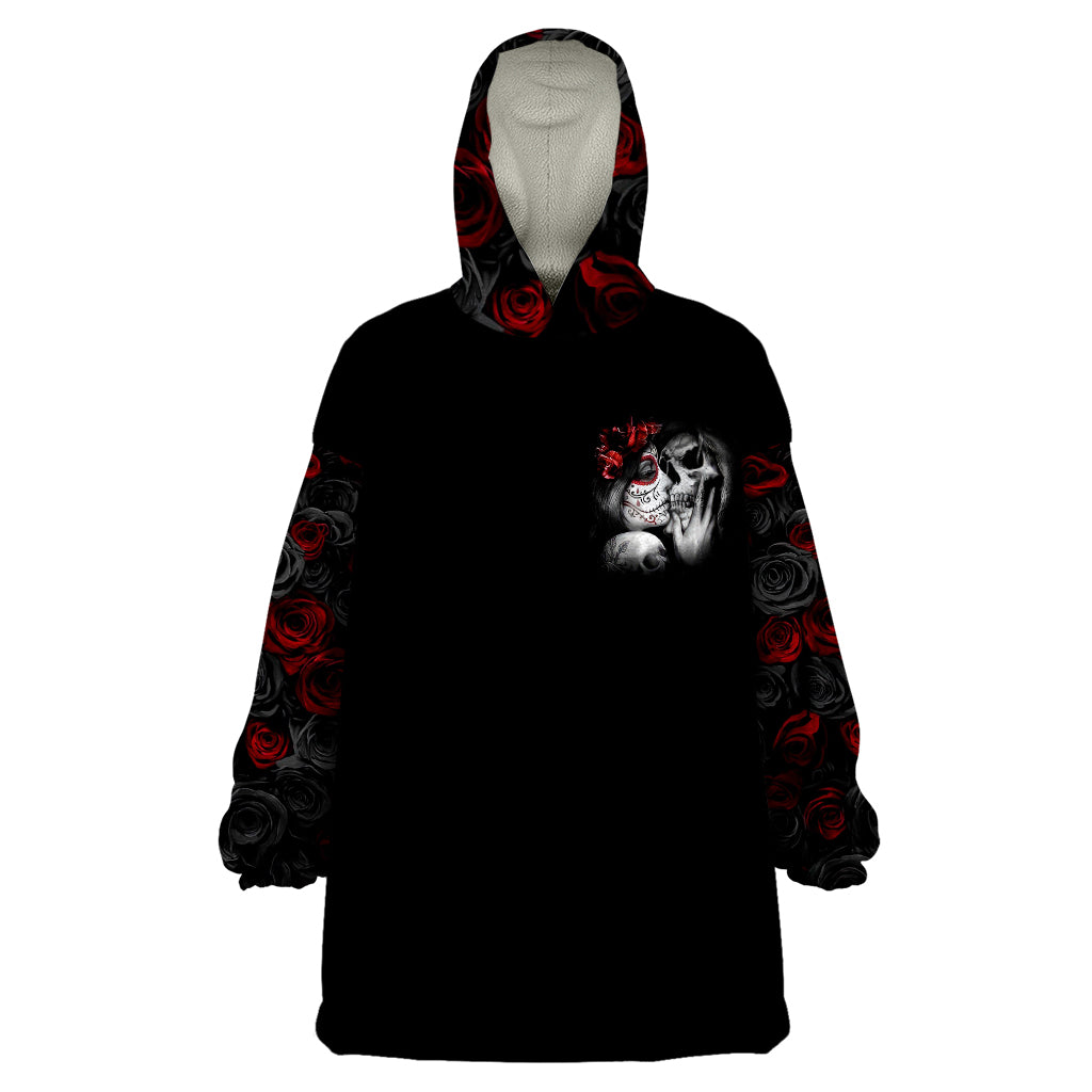 Love Skull Wearable Blanket Hoodie Once Upon A Time I Love You Forever And Always - Wonder Print Shop