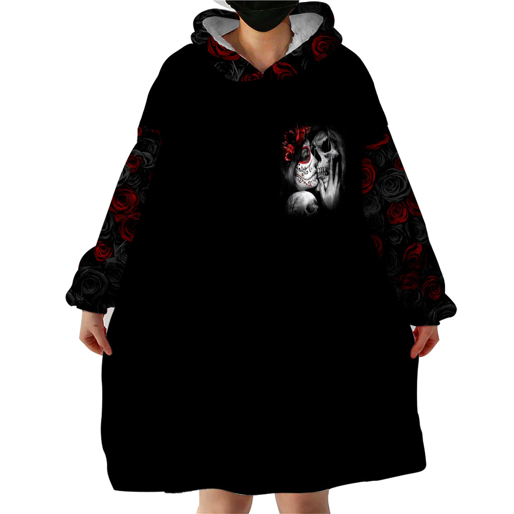 Love Skull Wearable Blanket Hoodie Once Upon A Time I Love You Forever And Always - Wonder Print Shop