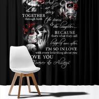 Love Skull Window Curtain Once Upon A Time I Love You Forever And Always - Wonder Print Shop