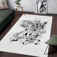 Art Skull Area Rug Rock Paper Scissors Throat Punch I Win - Wonder Print Shop