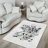 Art Skull Area Rug Rock Paper Scissors Throat Punch I Win - Wonder Print Shop