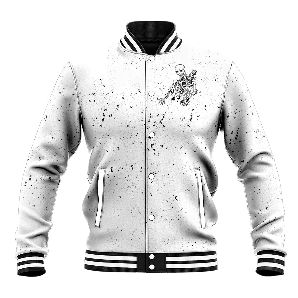 Art Skull Baseball Jacket Rock Paper Scissors Throat Punch I Win - Wonder Print Shop
