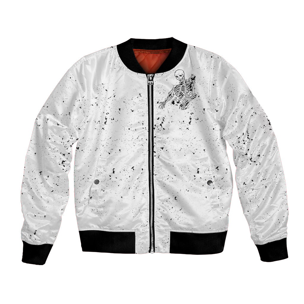 Art Skull Bomber Jacket Rock Paper Scissors Throat Punch I Win - Wonder Print Shop