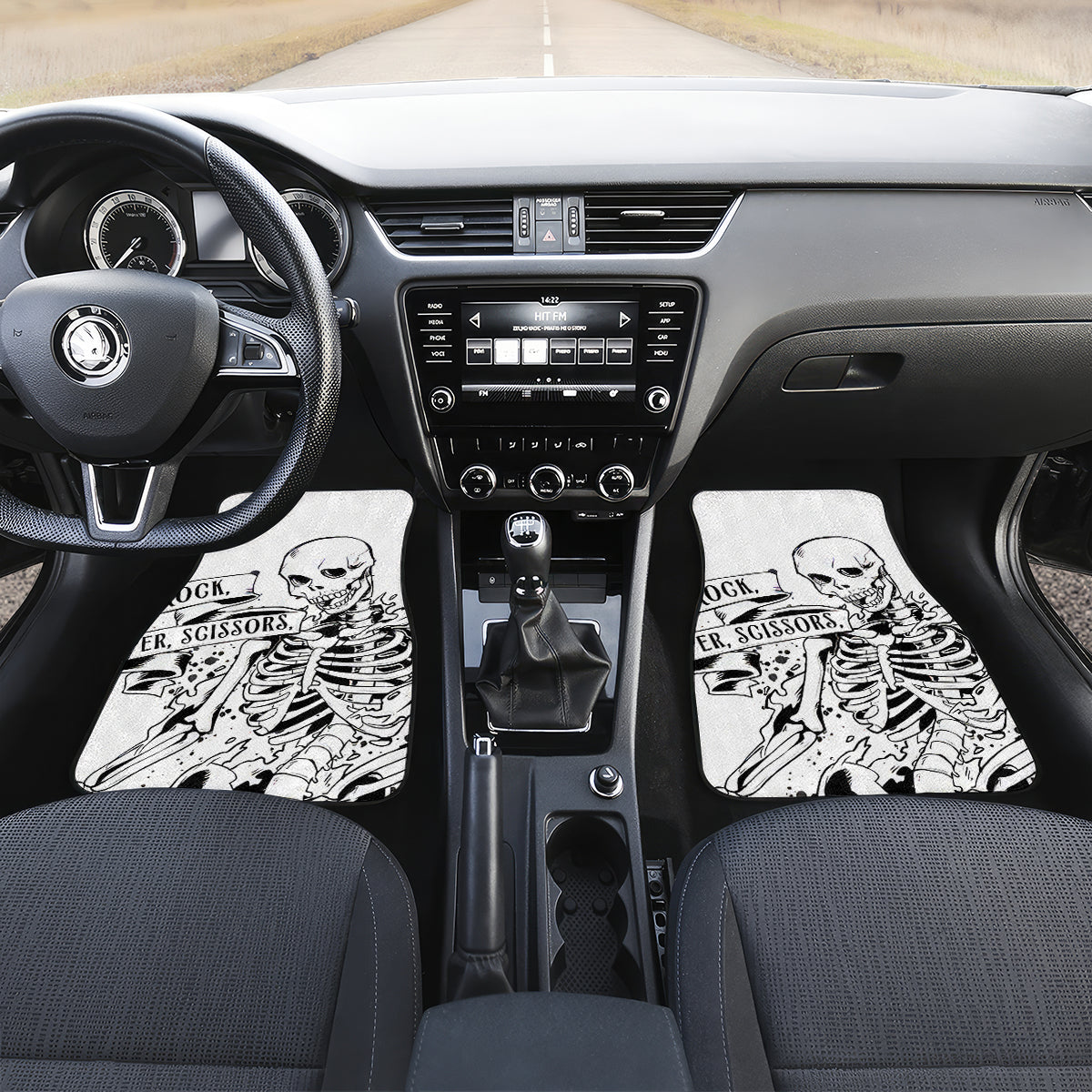 Art Skull Car Mats Rock Paper Scissors Throat Punch I Win - Wonder Print Shop