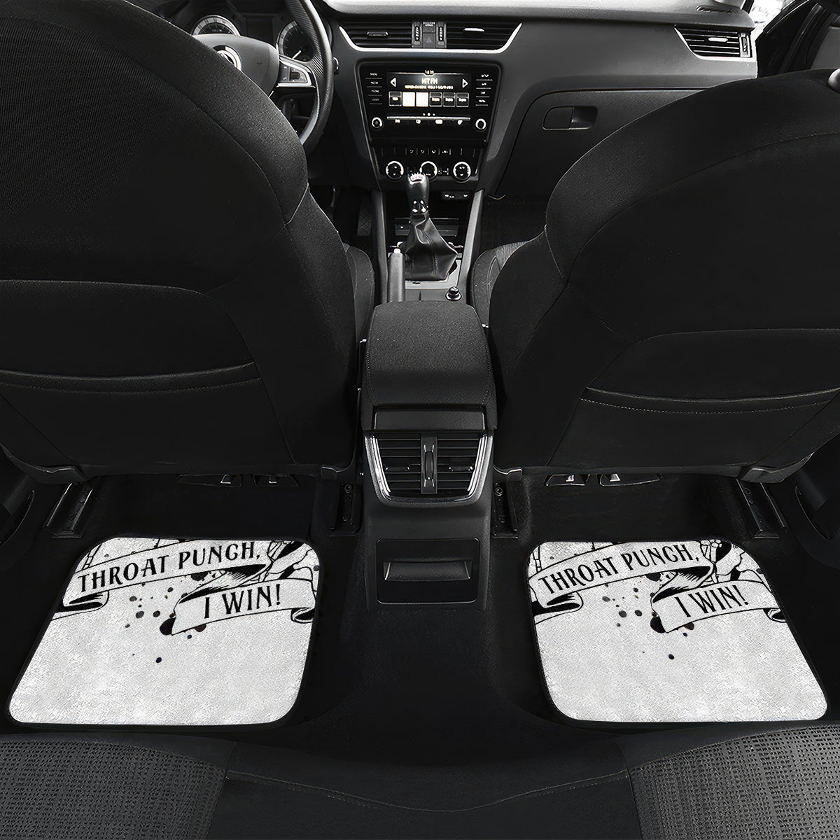 Art Skull Car Mats Rock Paper Scissors Throat Punch I Win - Wonder Print Shop