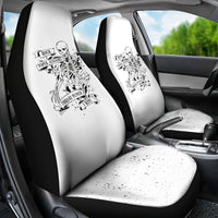 Art Skull Car Seat Cover Rock Paper Scissors Throat Punch I Win - Wonder Print Shop