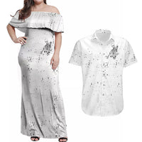 Art Skull Couples Matching Off Shoulder Maxi Dress and Hawaiian Shirt Rock Paper Scissors Throat Punch I Win - Wonder Print Shop