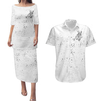 Art Skull Couples Matching Puletasi Dress and Hawaiian Shirt Rock Paper Scissors Throat Punch I Win - Wonder Print Shop