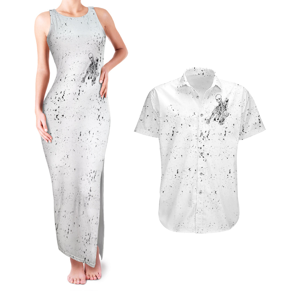 Art Skull Couples Matching Tank Maxi Dress and Hawaiian Shirt Rock Paper Scissors Throat Punch I Win - Wonder Print Shop