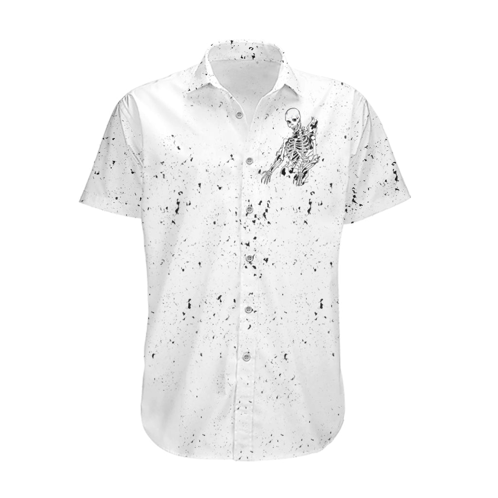 Art Skull Hawaiian Shirt Rock Paper Scissors Throat Punch I Win - Wonder Print Shop