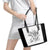 Art Skull Leather Tote Bag Rock Paper Scissors Throat Punch I Win - Wonder Print Shop