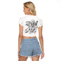 Art Skull Raglan Cropped T Shirt Rock Paper Scissors Throat Punch I Win - Wonder Print Shop