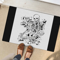 Art Skull Rubber Doormat Rock Paper Scissors Throat Punch I Win - Wonder Print Shop