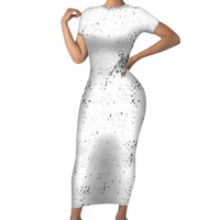 Art Skull Short Sleeve Bodycon Dress Rock Paper Scissors Throat Punch I Win - Wonder Print Shop