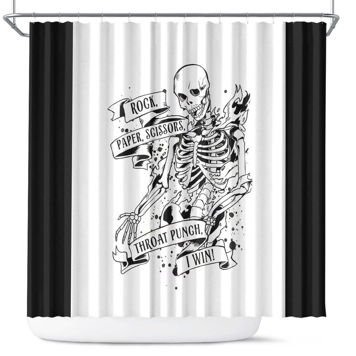 art-skull-shower-curtain-rock-paper-scissors-throat-punch-i-win